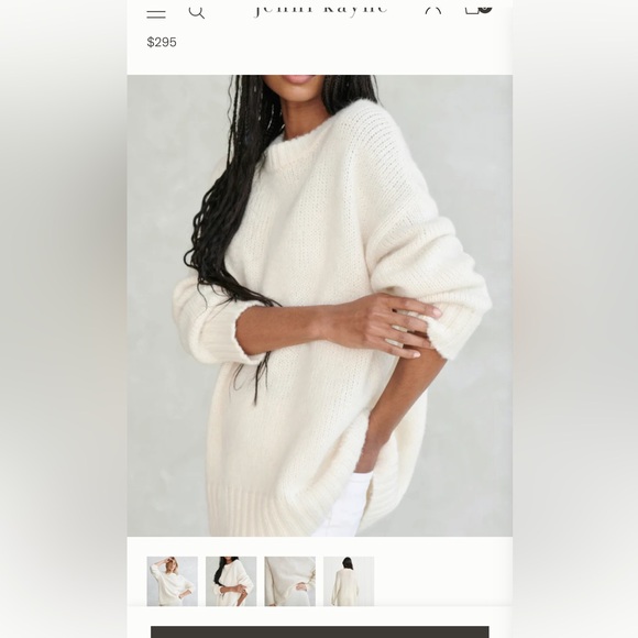 Jenni Kayne Cream Cocoon Crewneck Sweater - Picture 2 of 7